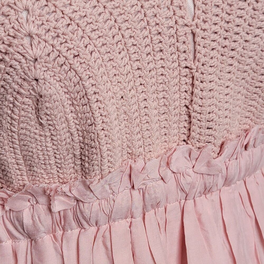 Papaya Maxi Dress Women's Large Pink Crochet Lace Bohemian Sleeveless Summer NWT - Picture 3 of 9